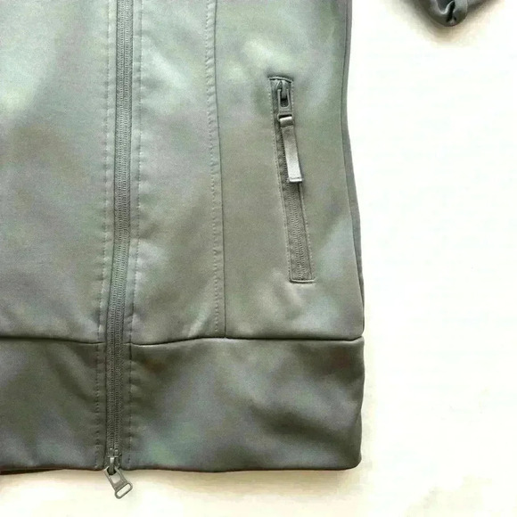 Bench Gray/Yellow Crop Neck Fleece Lined Thumb Hole Athletic Jacket Size M - Picture 7 of 14